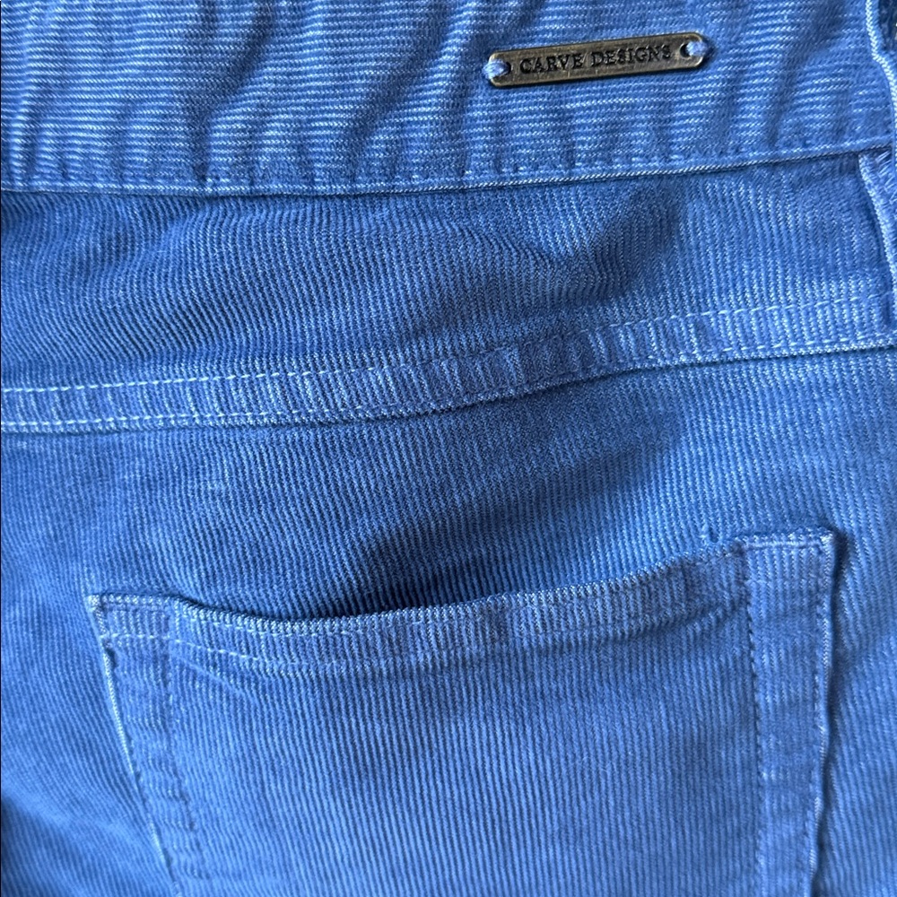 Carve Designs Women's Oahu blue Corduroy Shorts with fray & stretch. Size 6 - Picture 5 of 8